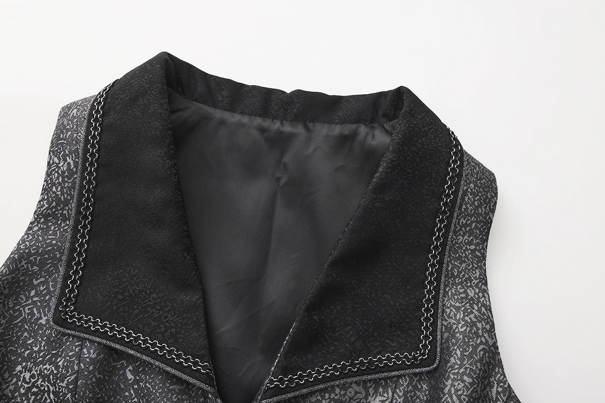 Immortal Thorn - Eternal Displaced Boundary - Ouji Lolita Vest Coat, Detachabl Back Trailing 44019:792680