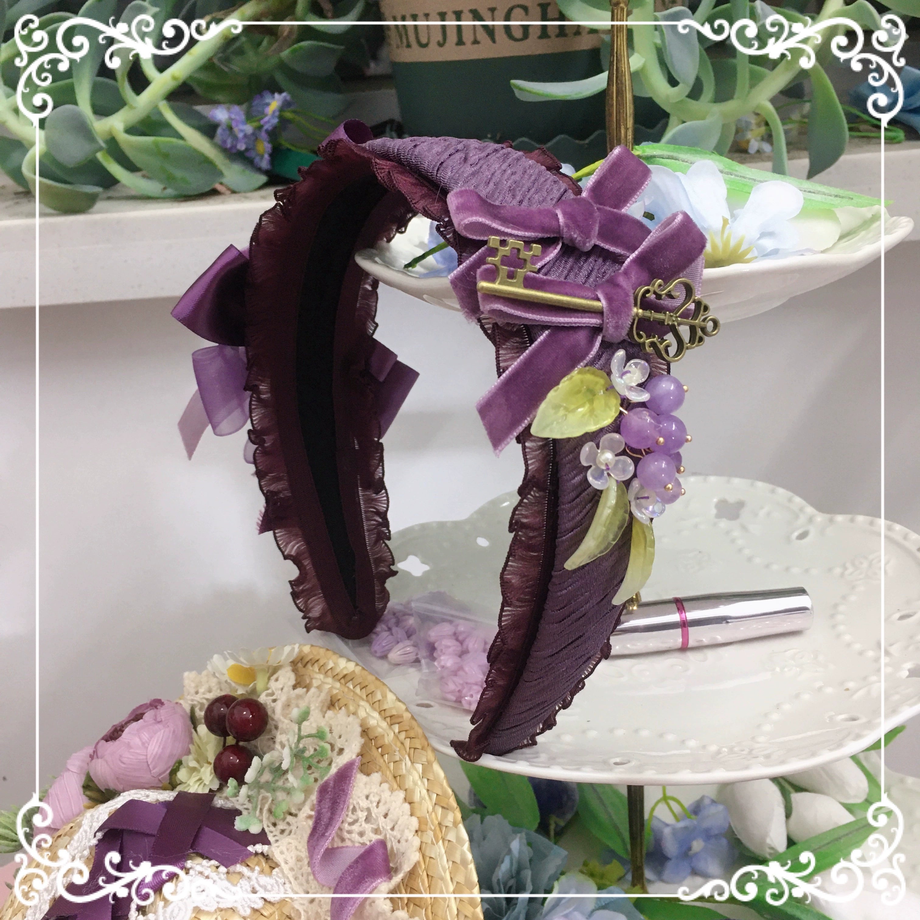 (Buyforme)Chestnut Lolita~Louvre Vineyard Accessory Hairband Retro Lolita KC 28850:323038