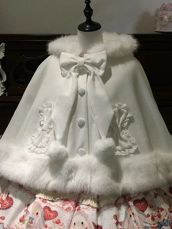 Sweet Lolita Cape, Bunny Ear Hood & Bows