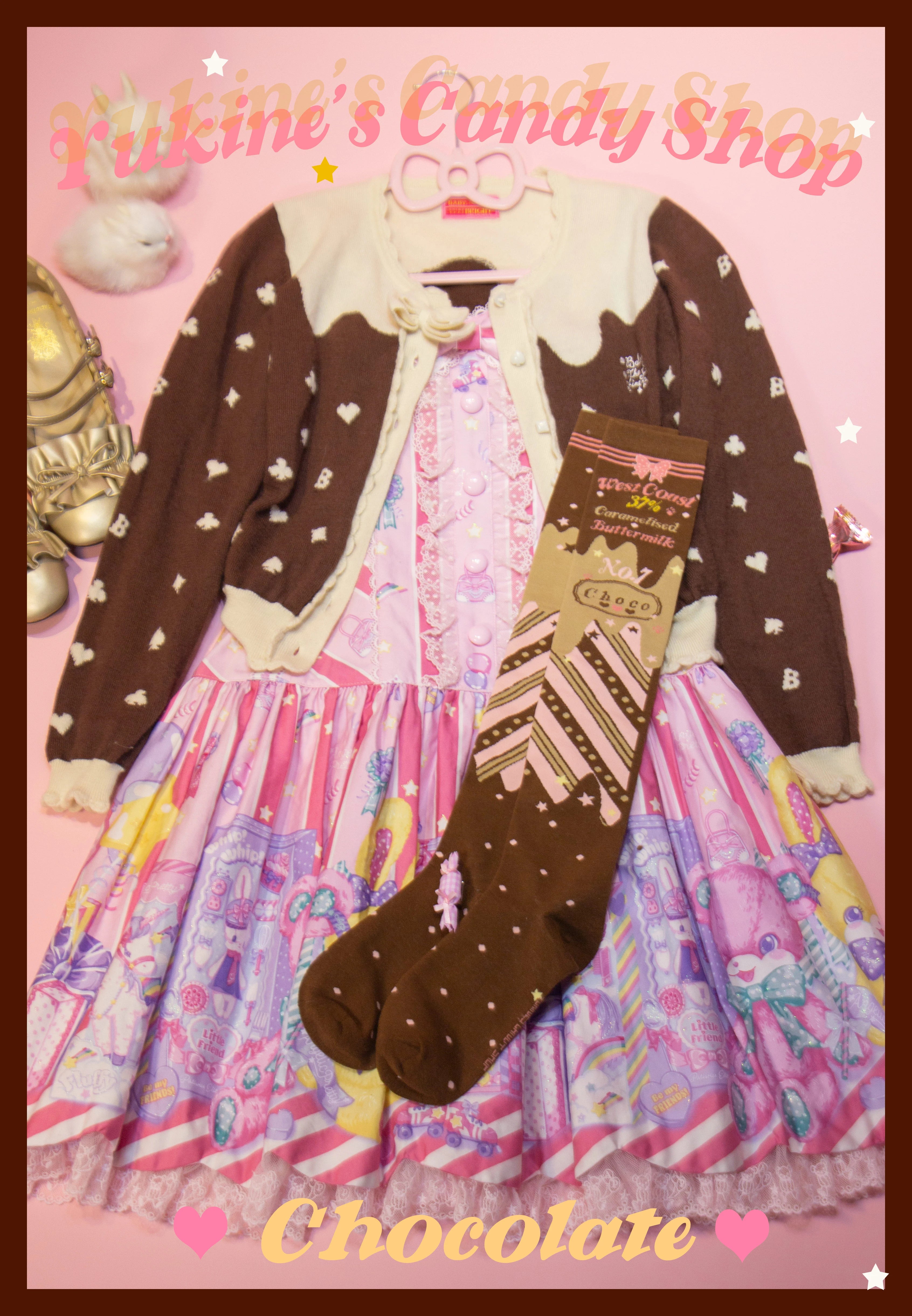 Yukines Box~Kawaii Lolita Chocolate Color Cotton Socks 22190:323708