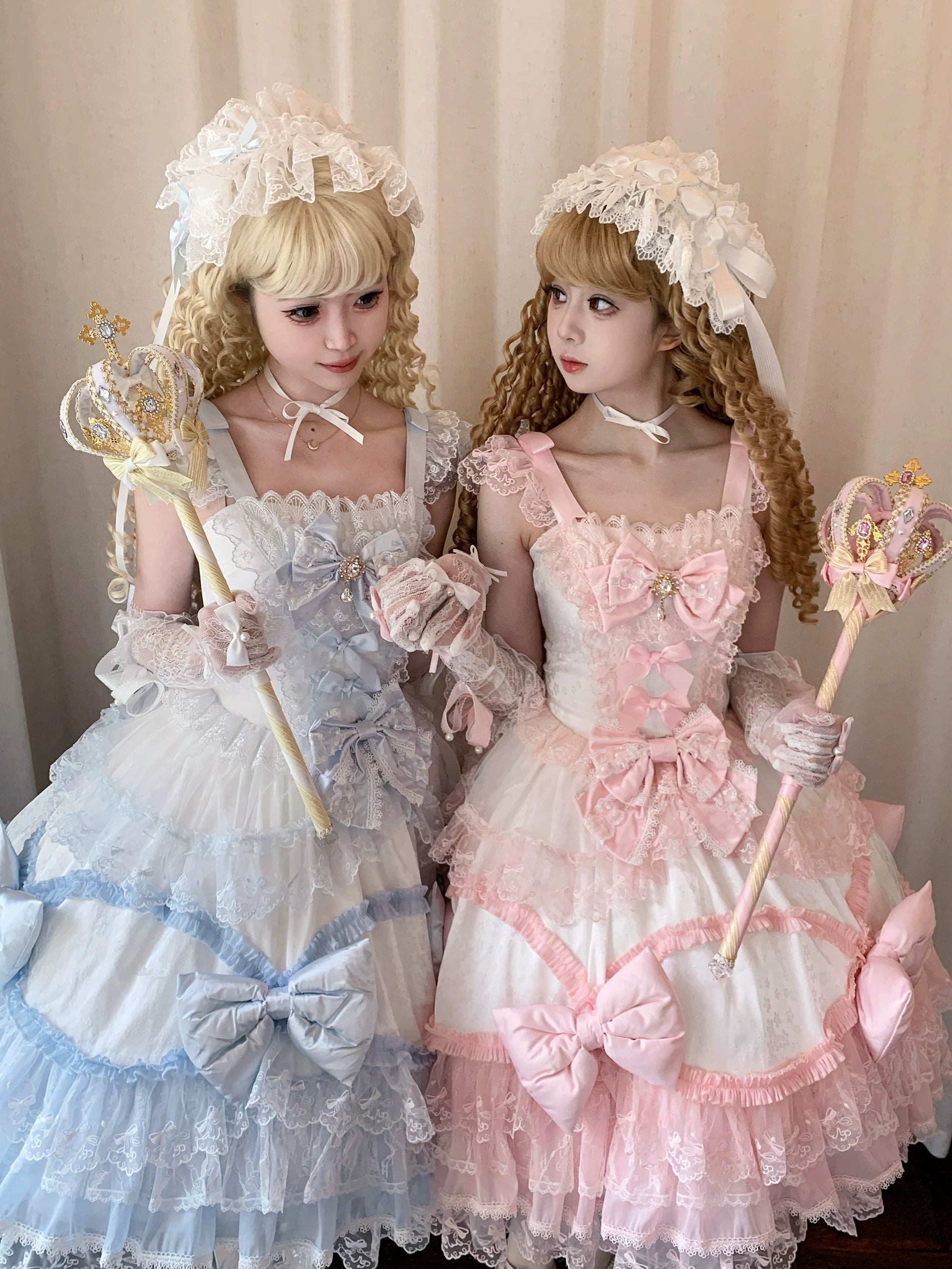 Floral Dream Isle - Sweet Lolita Doll-like JSK Dress, Bows & Lace 44705:821064