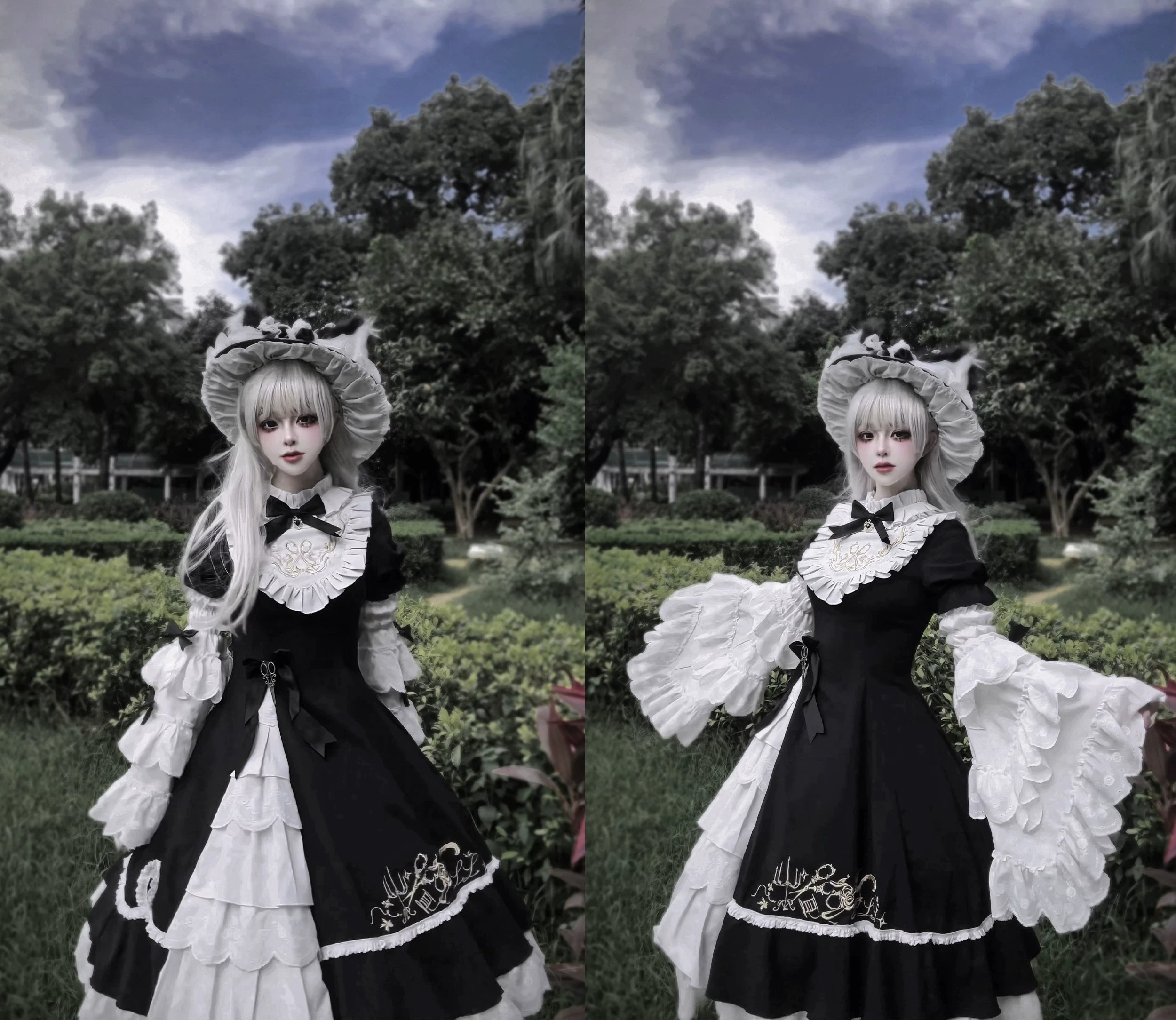 Sewing Magic Cat - Classic Lolita Six-Panel OP Dress with Embroidery