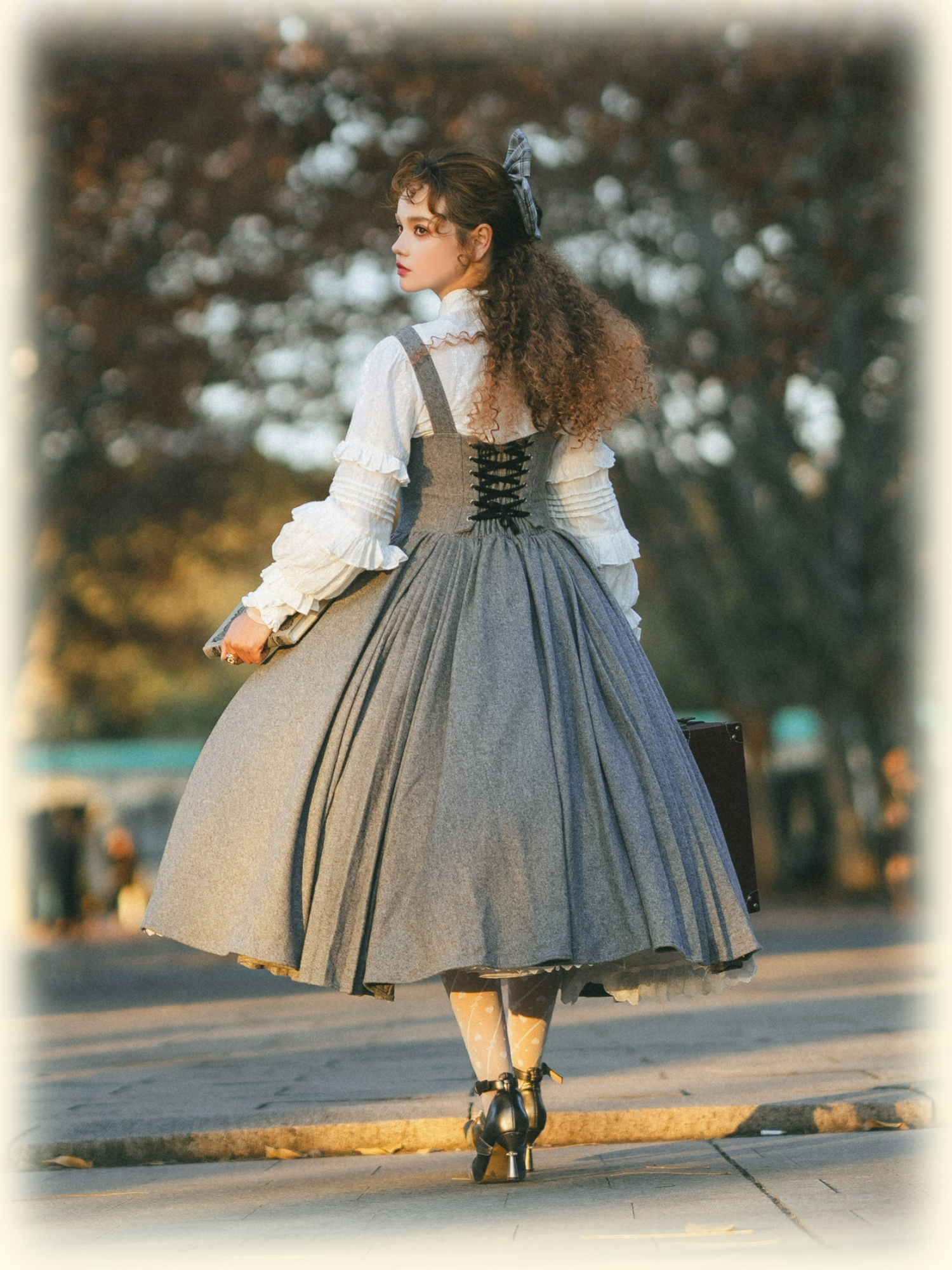 Wand Not for Your Lover - Wool Classic Lolita Bust Supporting JSK, Embroidered Shirt 44597:815803