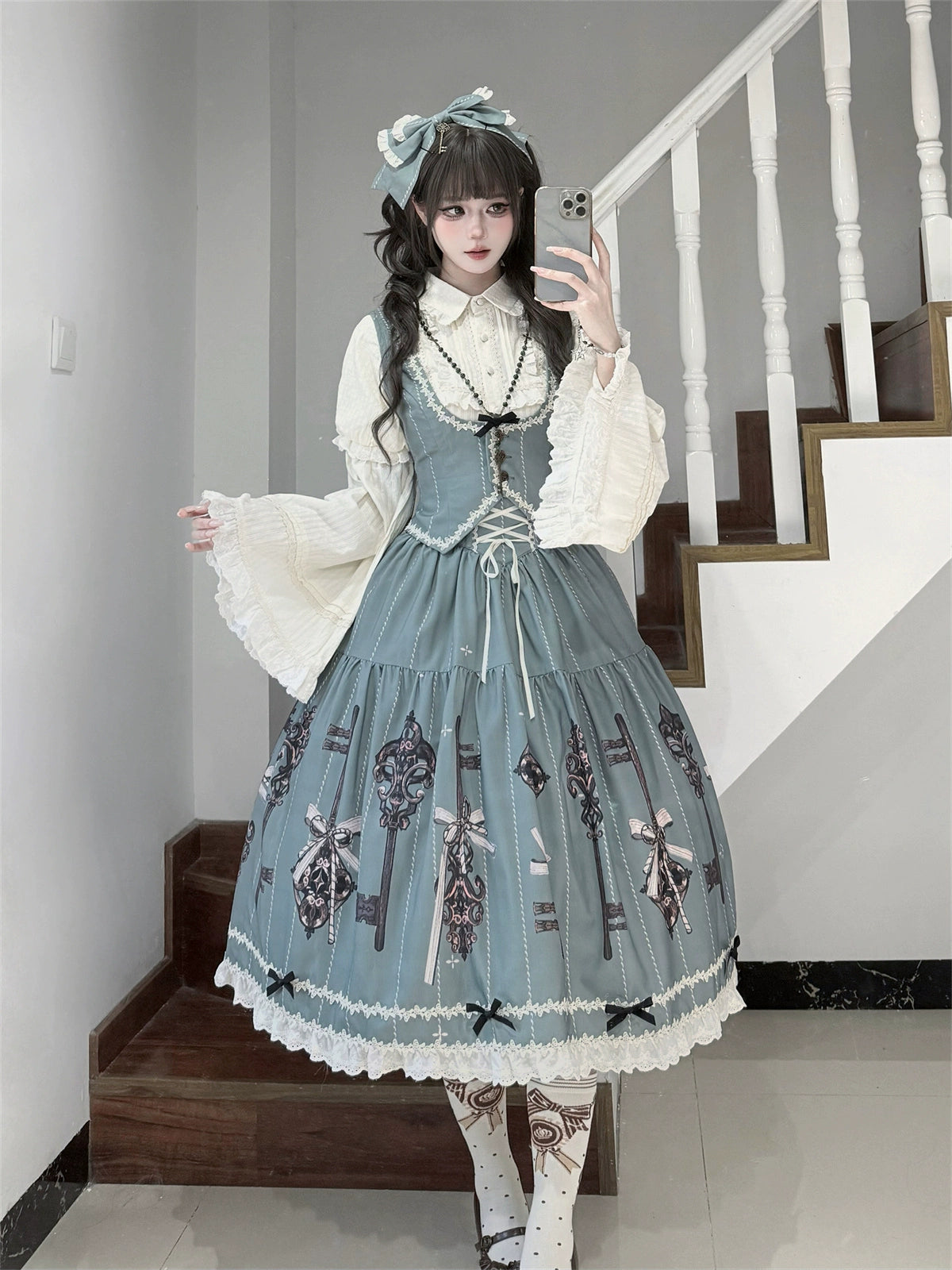 Uncle's Workshop - Secret Key - Classic Lolita Dress Suit, Key Print 43925:791025