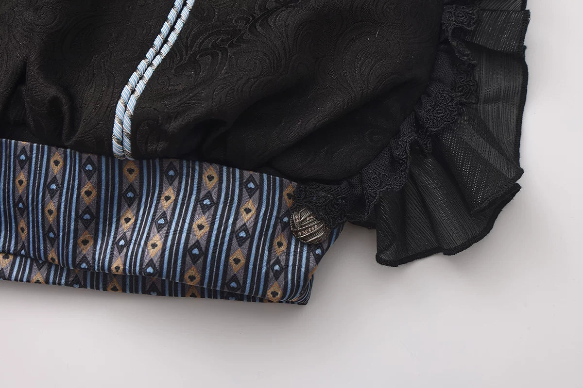 Immortal Bunny's Invitation - High-Waist Ouji Lolita Lantern Shorts, Detachable Straps