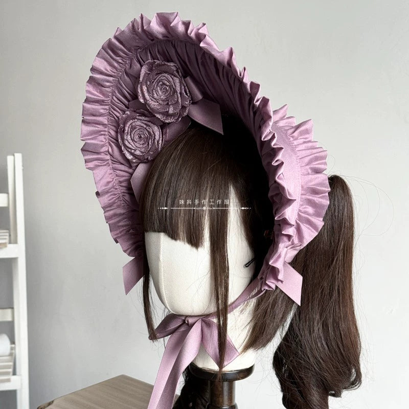 MAID - Elegant Lolita Hairband Bow Multiple Colors BNT Purple BNT