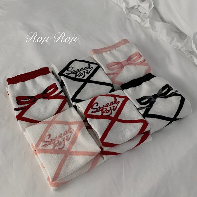 Roji Roji~Sweet Lolita Cotton Mid-Calf Socks 16946:233238