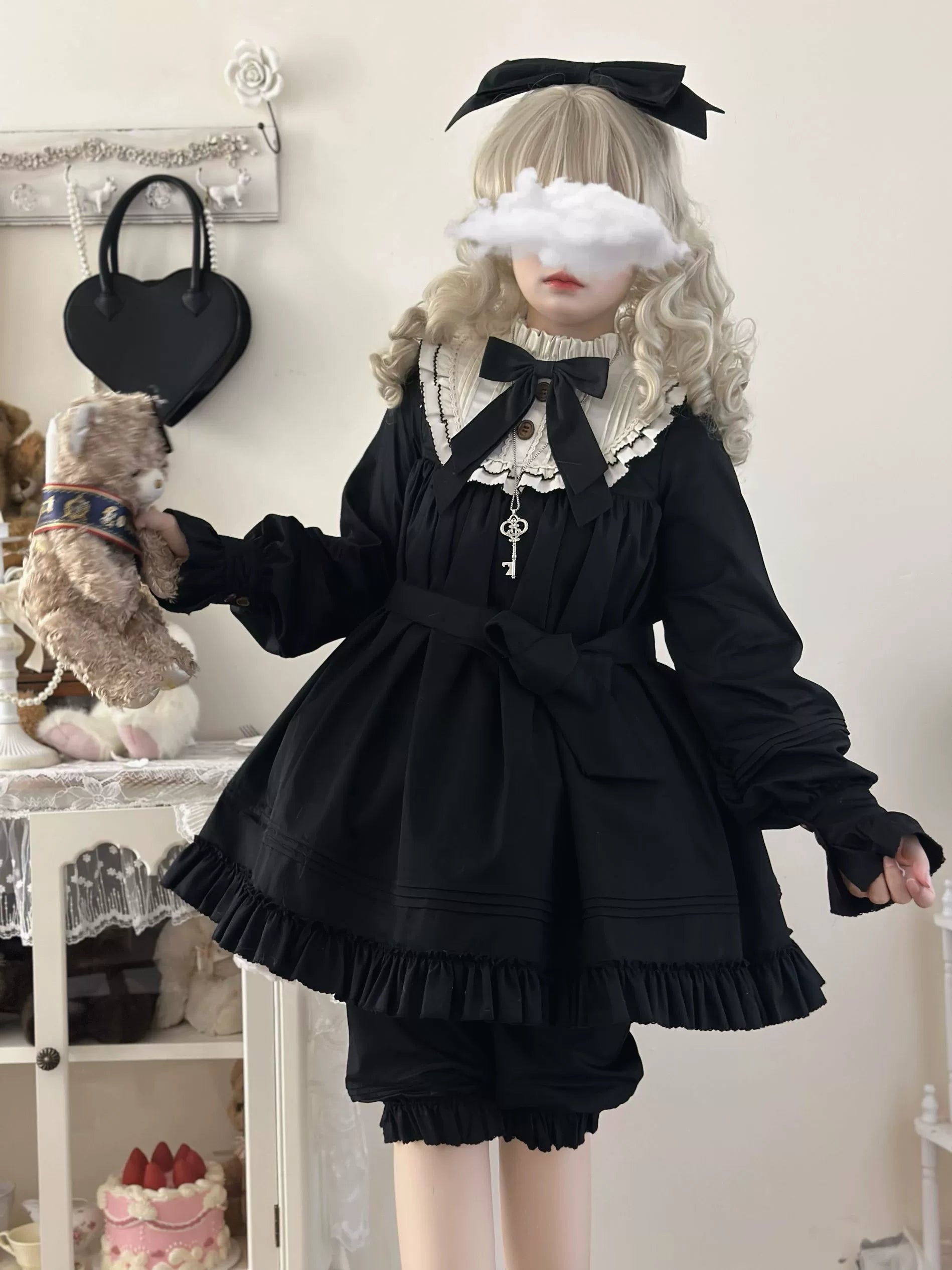 Uncle's Workshop - Lullaby - Cotton Lolita OP Dress Kawaii Lolita Bloomers 34608:463512
