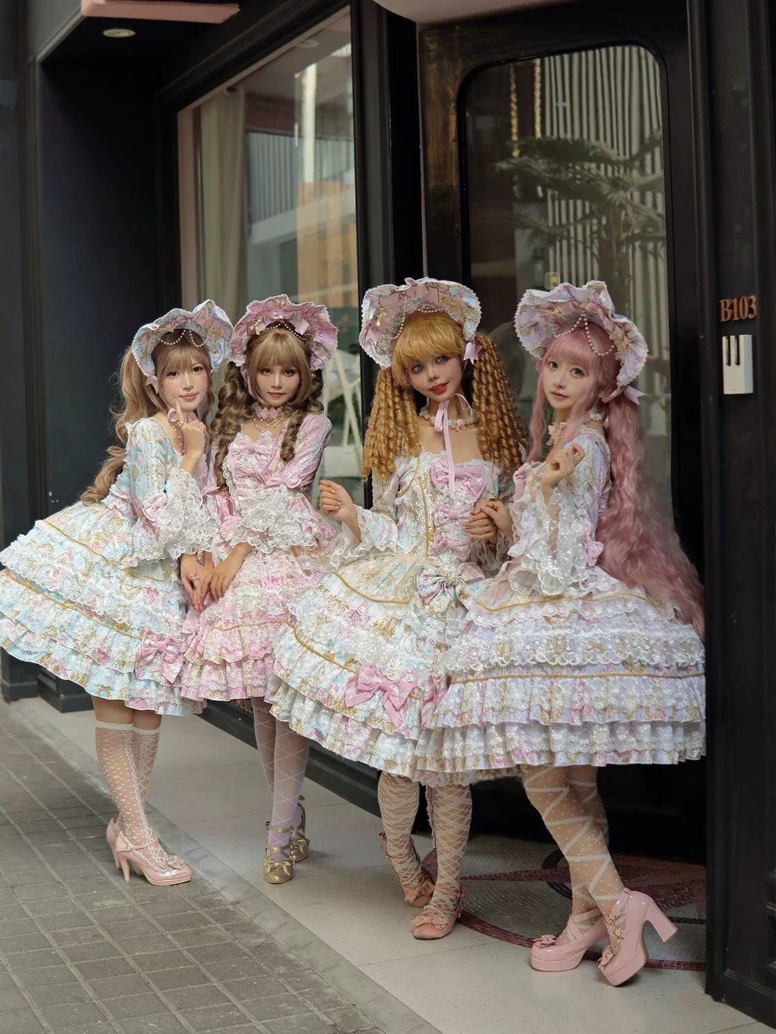 Hanguliang - Candlelight Sonata - Sweet Lolita Long Sleeve OP, Tiered Ruffles 43988:790885
