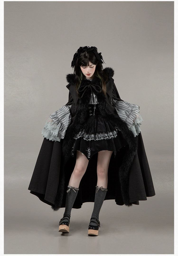With PUJI - Letter and Poetry · Raven's Night Song - Oriental Aesthetics Gothic Lolita Dress Set 43907:788835