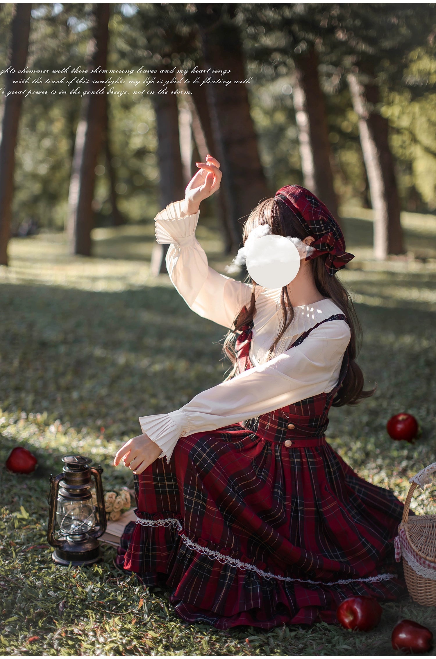 HuTaoMuJK - Little Red Riding Hood - Vintage Lolita Cape & JSK Dress Set 43706:783710