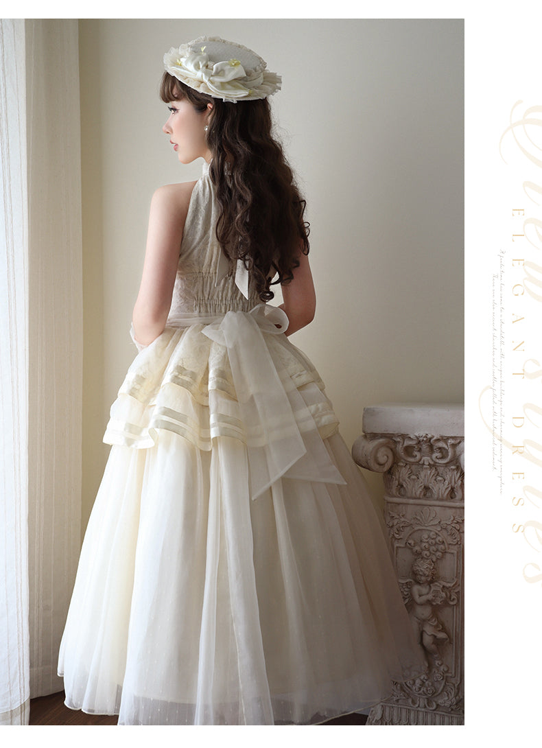 Urtto - Moonlight Dance - Elegant Lolita Halter-neck JSK Dress in Ballet Style 42588:746508