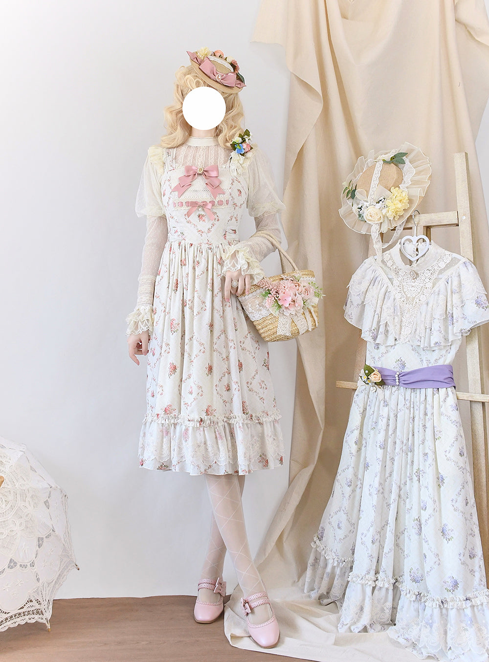 Miss Point~Customized Wood Rose 2.0 Elegant Vintage Jumper Dress 21392:302570