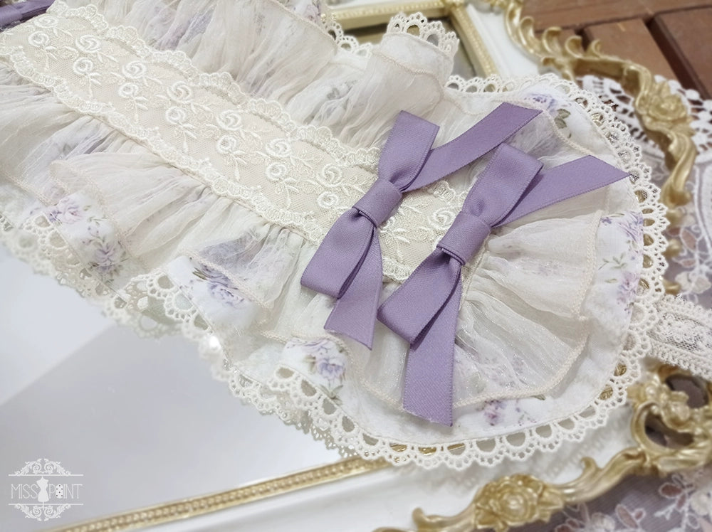 Miss Point - Woody Rose - Lolita Headband Flower Brooch 2.0 purple floral hairband