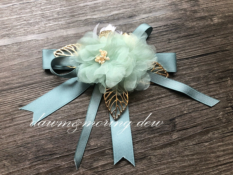 Dawn And Morning - Rozen Maiden Accessories Lolita BNT Choker Cuffs brooch flower green