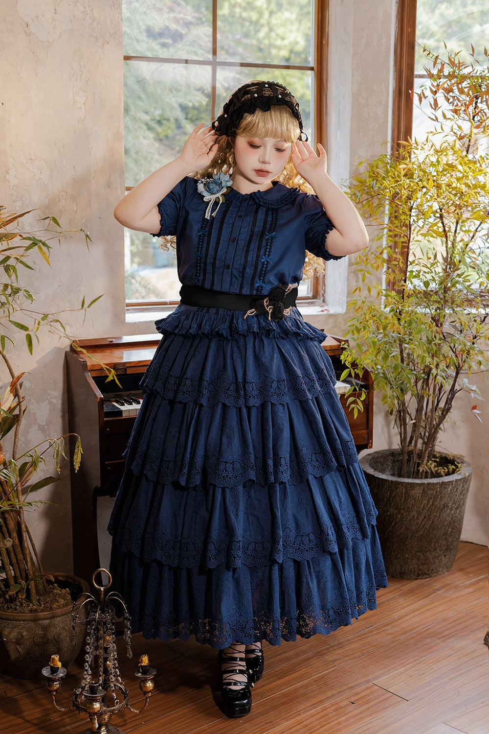 Miss Point - Forest Waltz - Classic Lolita Blouse & Multi-Tiered Ruffles SK 44233:800088