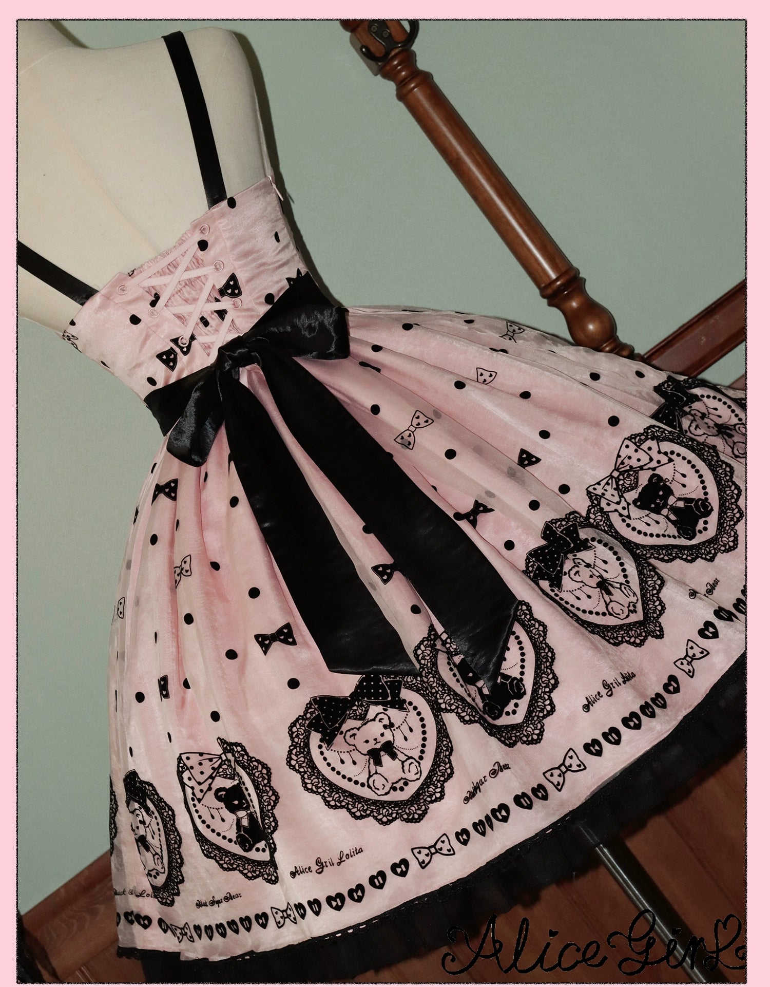 Alice Girl - Brown Sugar Bear - Printed Sweet Lolita Dress, Multiple Styles 43697:783258