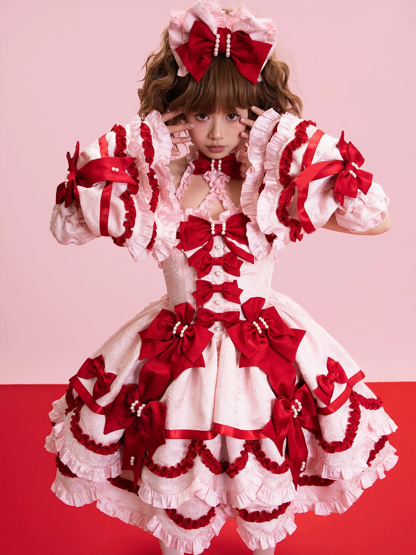 Sweetheart Petal - Sweet Lolita Hime Sleeves, Layered Ruffles
