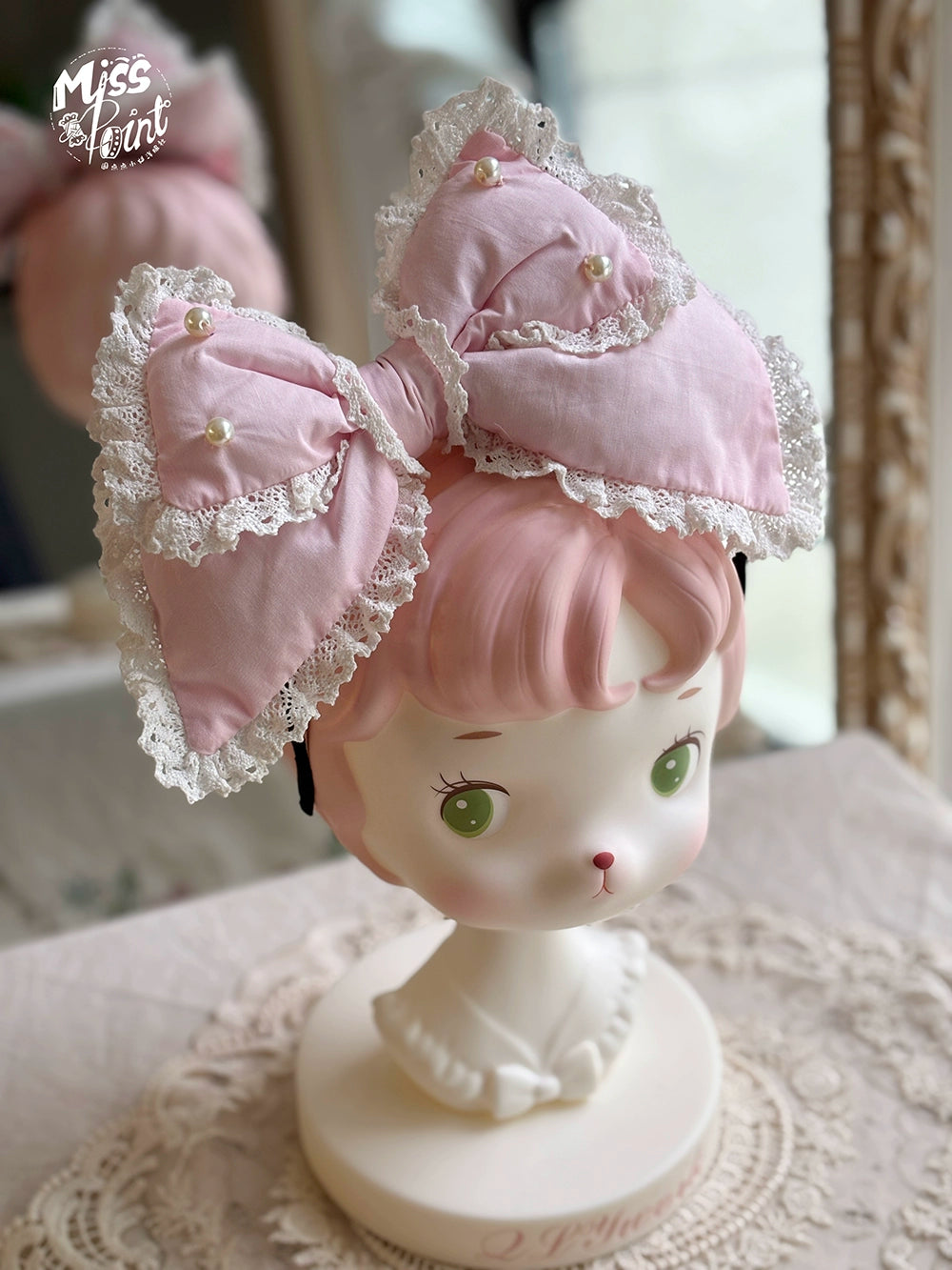 Miss Point - Vintage Petal Rabbit - Old School Lolita Headdress Suit With Bunny Ear 43134:766757