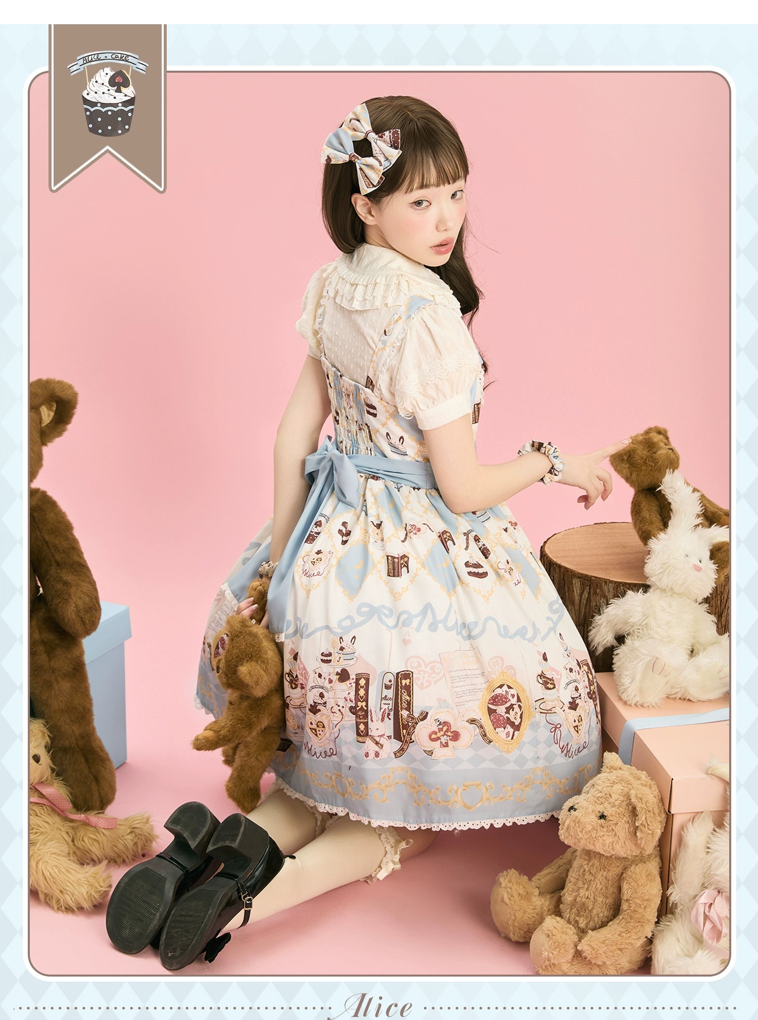 Sweet Dream Sheep - Alice Cat - Printed Kawaii Lolita Dress