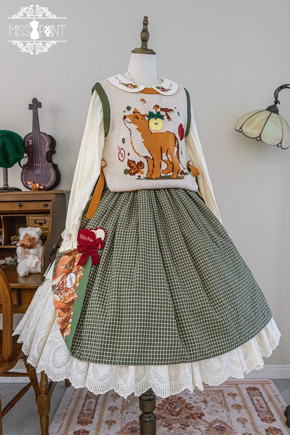 Miss Point~Fat Fox in the Forest~Kawaii Lolita Vest Customized Lolita Sweater 37100:550868
