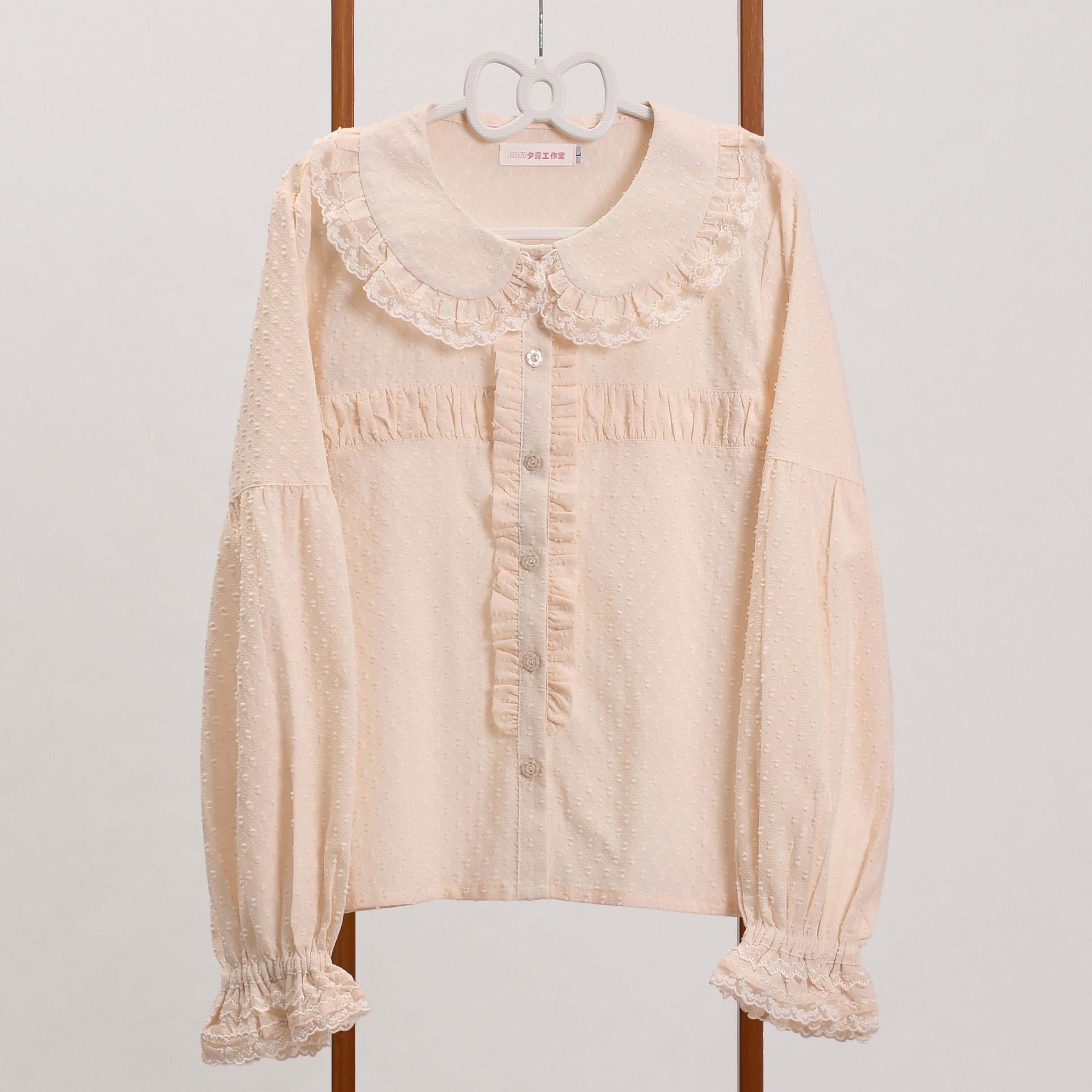 MIST~Tianmi~Sweet Lolita Blouse Long Sleeve Doll Collar Thin Shirt S Apricot (L M S XL / Apricot) 32312:393120