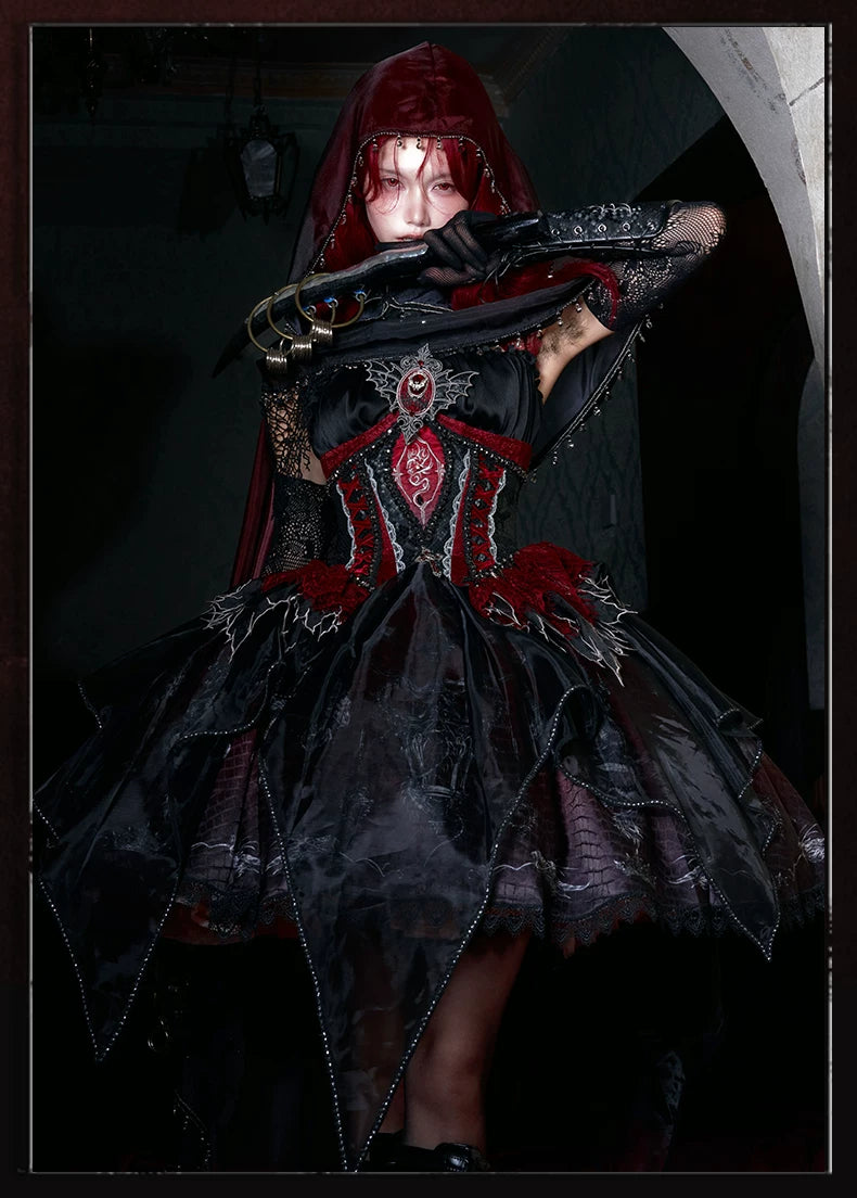 Bone Dragon - Gothic Lolita Corset JSK Dress Set with Embroidery 45654:856851