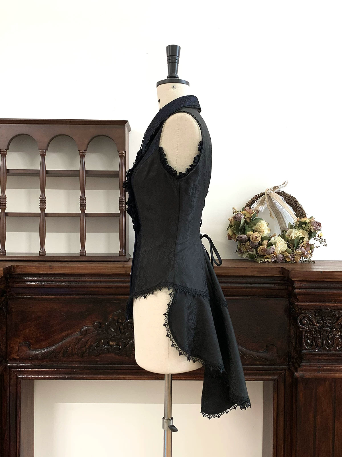 Chill Rice - Jacquard Sleeveless Ouji Lolita Blouse, Lace Accent 44800:822386