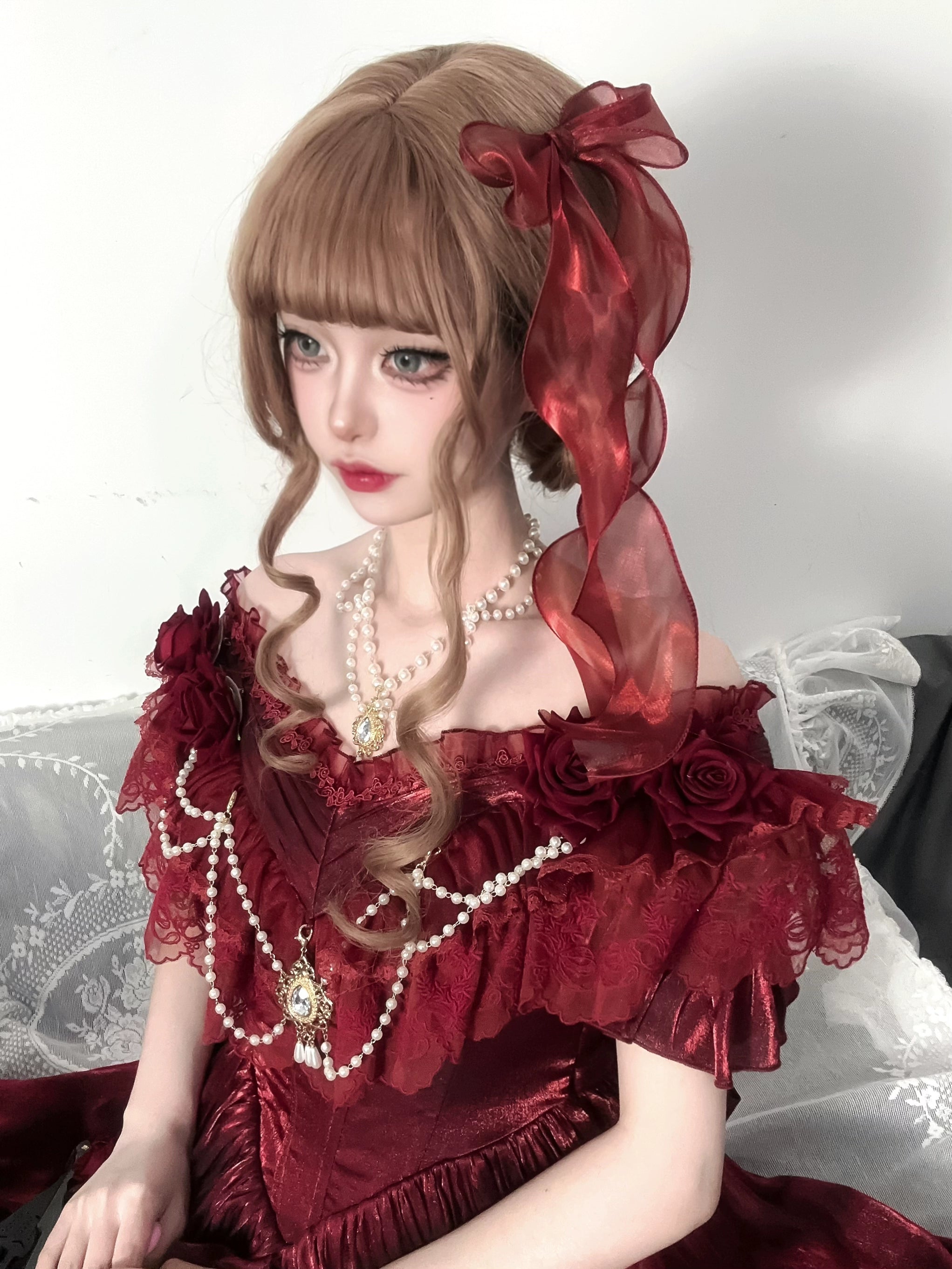 Meowing and fruity - Tana Manor - Classic Lolita Accessories Sleeves Trailing Shawls