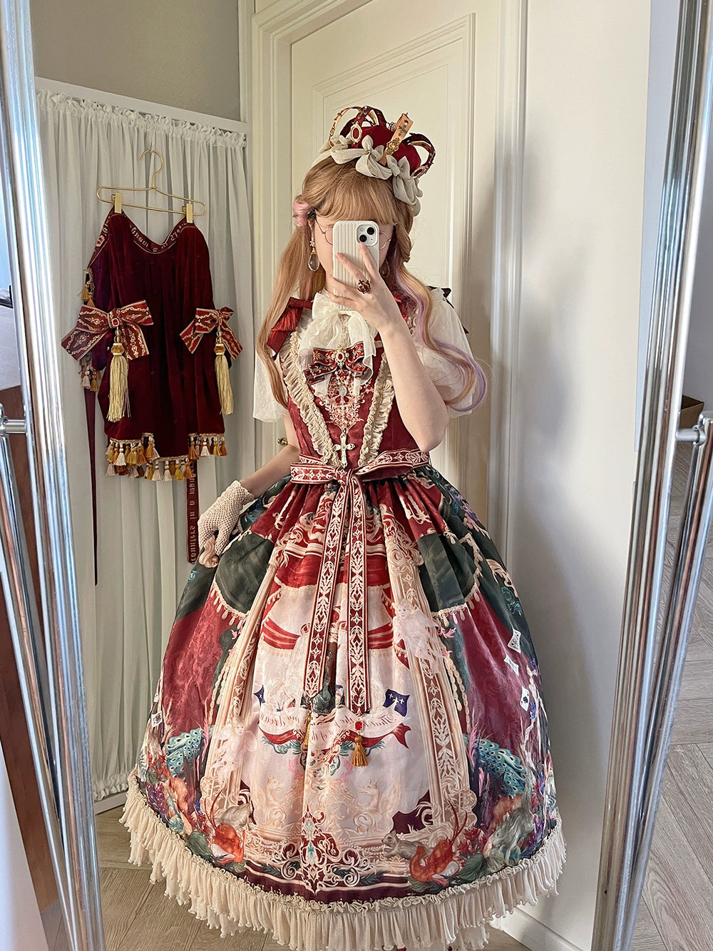 Miss Point~Kaleidoscope~Retro Lolita Dress Oil Painting Print JSK Dress Customized 35394:488312