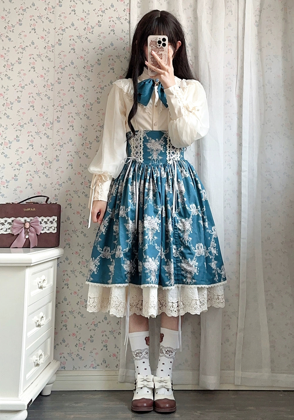 (BFM)Miss Point~Customized Vintage Lolita Skirt Elegant Pullover Fishbone SK 31464:363130