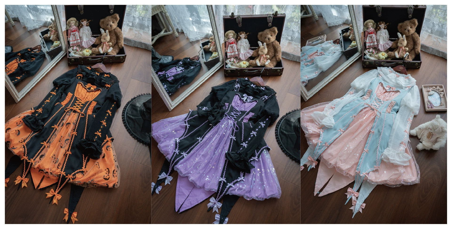 Lemon Honey - Halloween Gothic Lolita Jumper Dress, Pumpkin-inspired Dress 39230:629508
