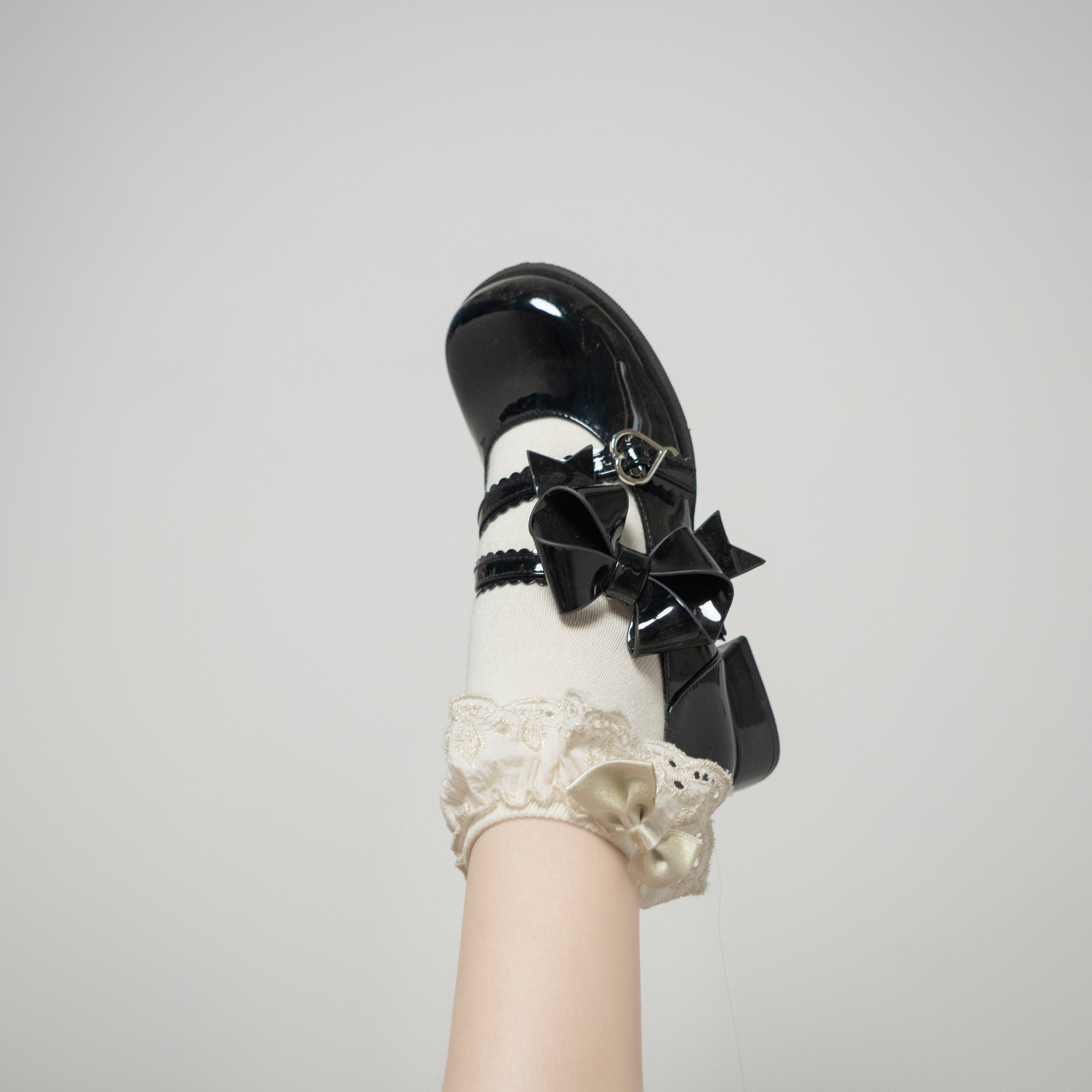 Dolly Doll~Apple Candy~Mary Jane Lolita Shoes Bow PU Low-Mid Heel Shoes 32682:408350
