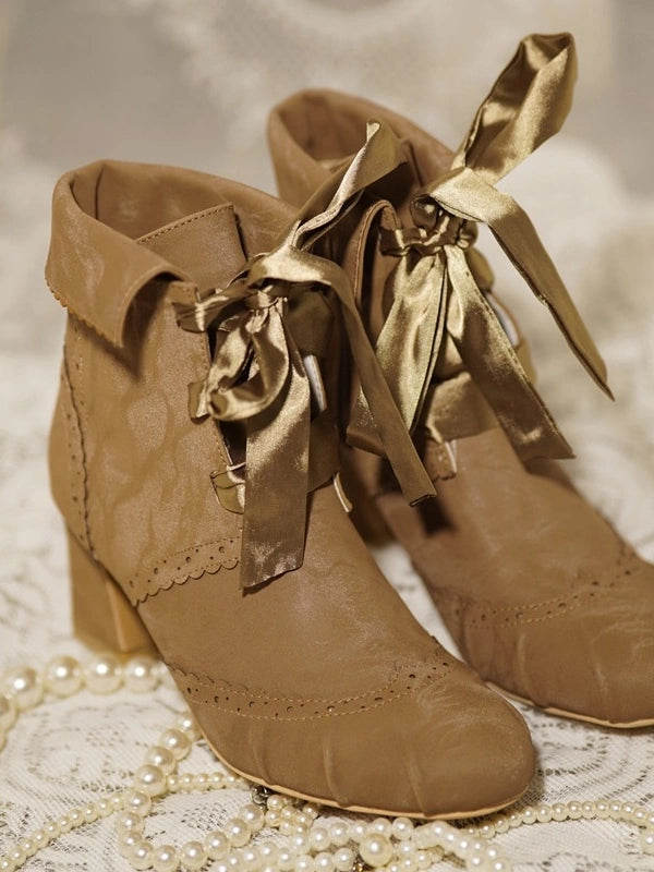 MR.Qiutian - Lady Incognita - Retro Lolita Ankle Boots, Size Zipper 44240:800747