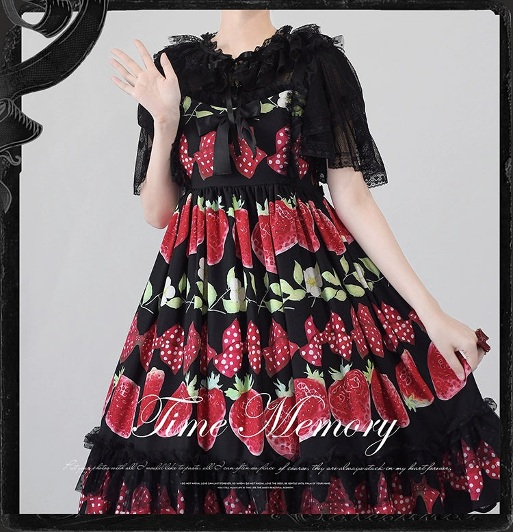 (BFM)Time Memory~Sweetheart Curtain~Sweet Lolita Shawl Short Sleeve Lace Cardigan 34594:462924