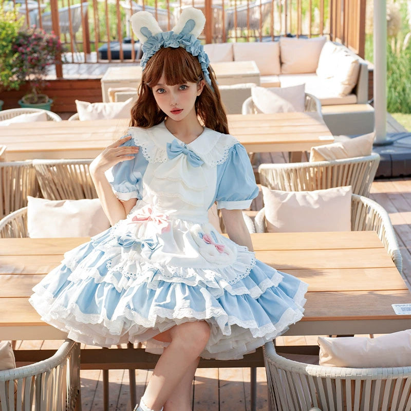 OCELOT - Leopard Bunny - Classic Maid Lolita OP with Apron and KC