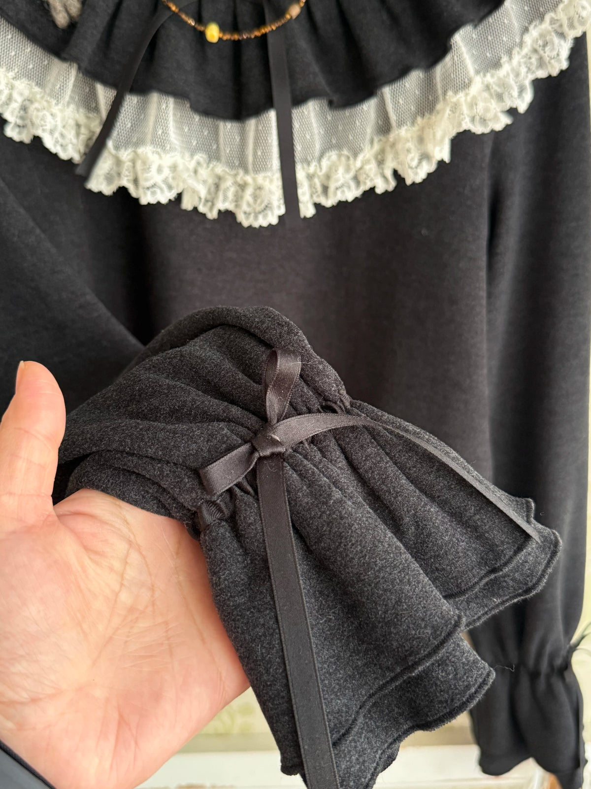 Himawari - Sweet Lolita Long Sleeve Blouse, Tiered Ruffle Collar 45973:869711