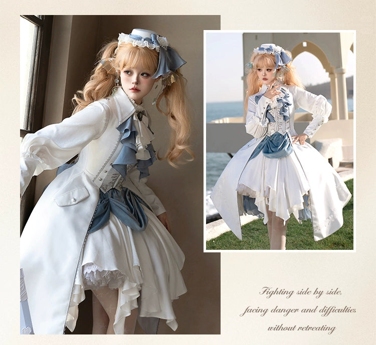 Forest Fluorescent Carps~Crumbling Skeleton~Ouji Lolita Vest Fishbone Embroidery Prince Pants Suits 37058:546648