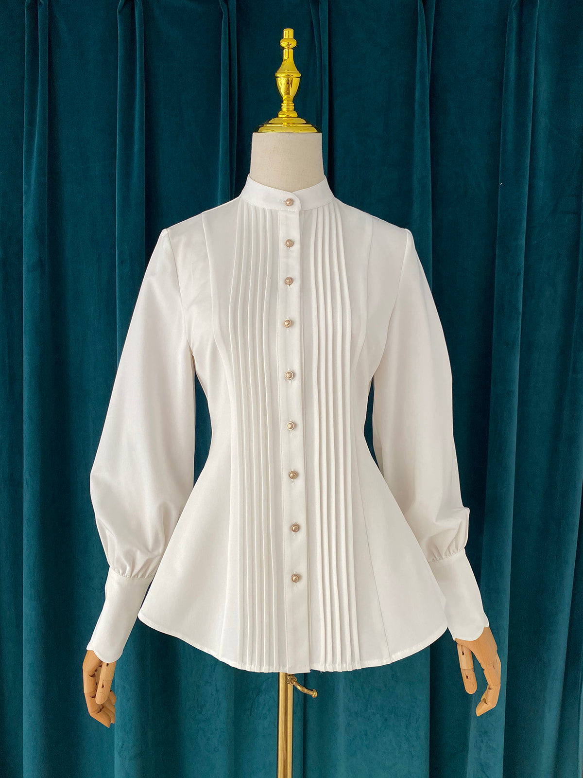 Little Dipper - Elegant Lolita Mutton Sleeve Stand Collar Blouse 19514:291384