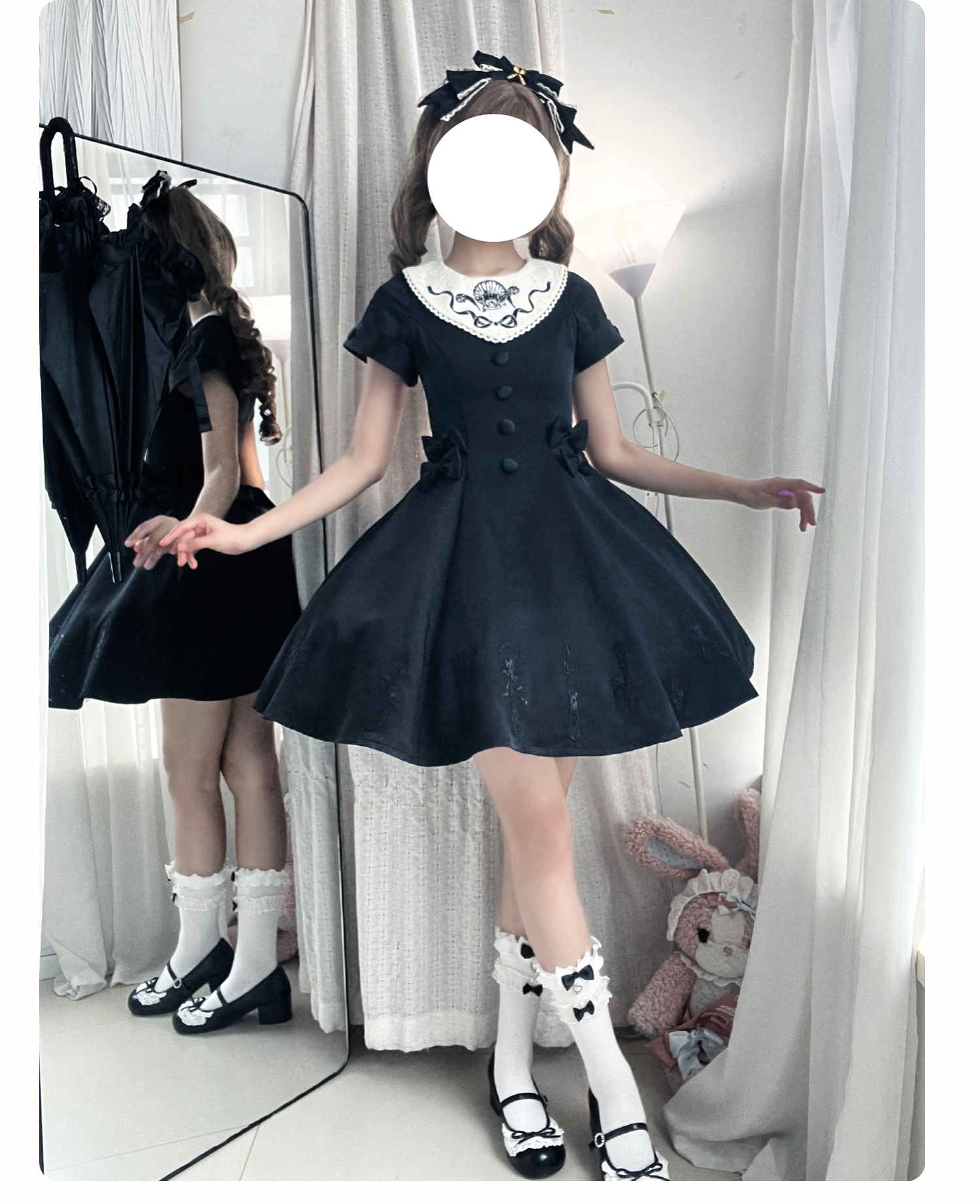 Silent Dinner - Gothic Lolita Six-Panel OP Dress with Cutlery Embroidery 45669:857753