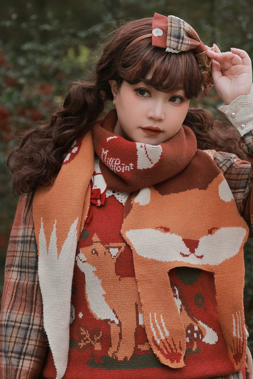 (BFM)Miss Point~Fat Fox in the Forest~Customized Lolita OP Dress Plaid Loose Daily Dress 37590:562890