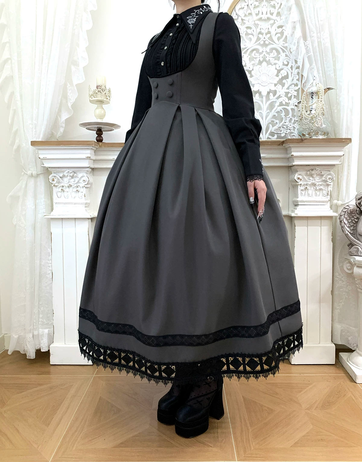 Serenade - Bust-Supporting Elegant Lolita JSK Dress, Three Length Styles