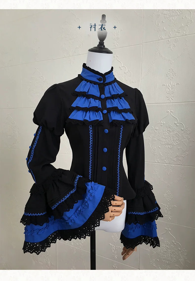 Nightmare - Gothic Lolita Ruffled Blouse and Tiered Skirt Set 45439:852781