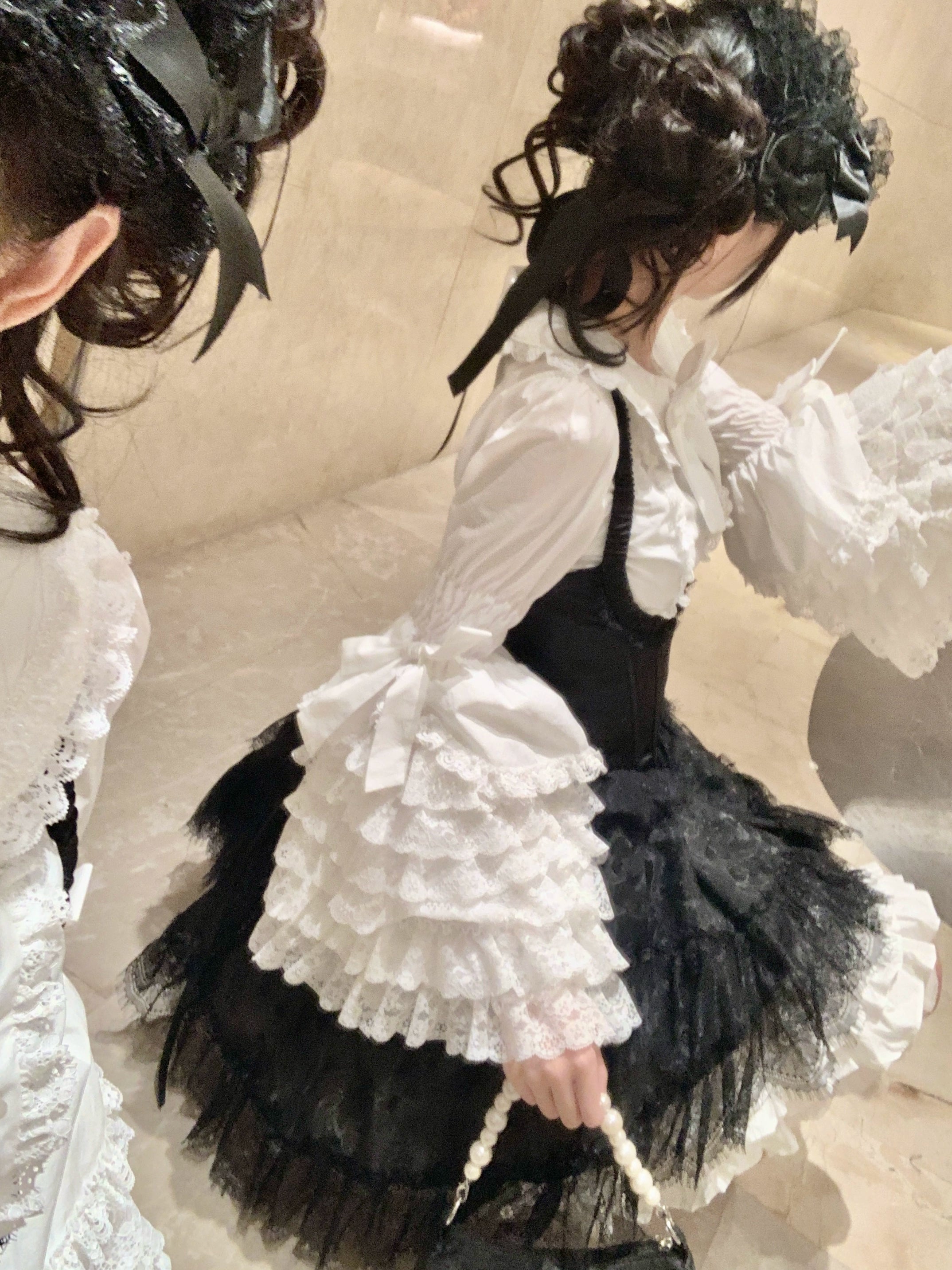Mengfuzi - Cannelés - Elegant Lolita Cotton Blouse, Hime Sleeve 34840:465904