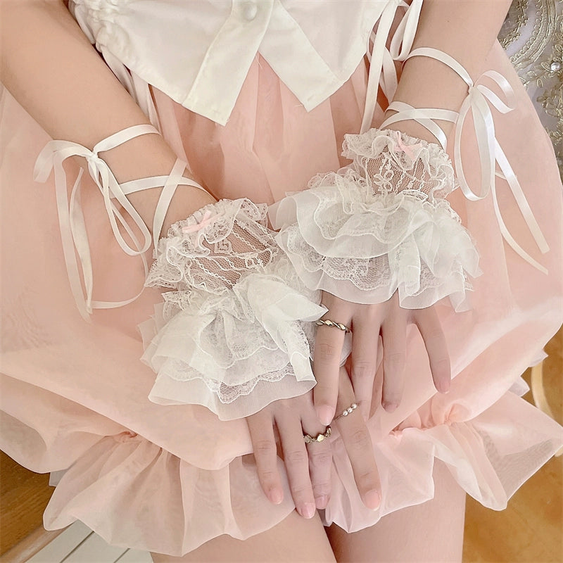 Sweet Lolita Cuffs Ballet Lace Breathable Straps Sleeves