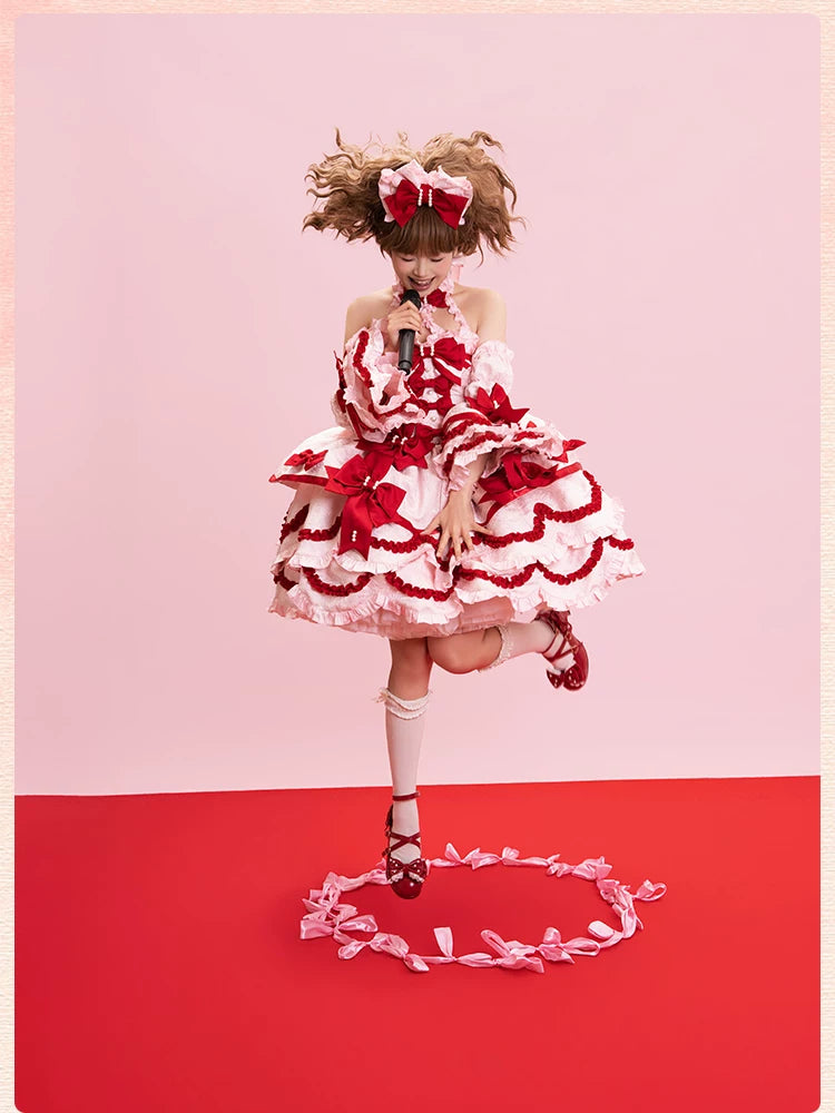 Sweetheart Petal - Sweet Lolita Petal Hem JSK Dress, Halter Neckline 44733:820719