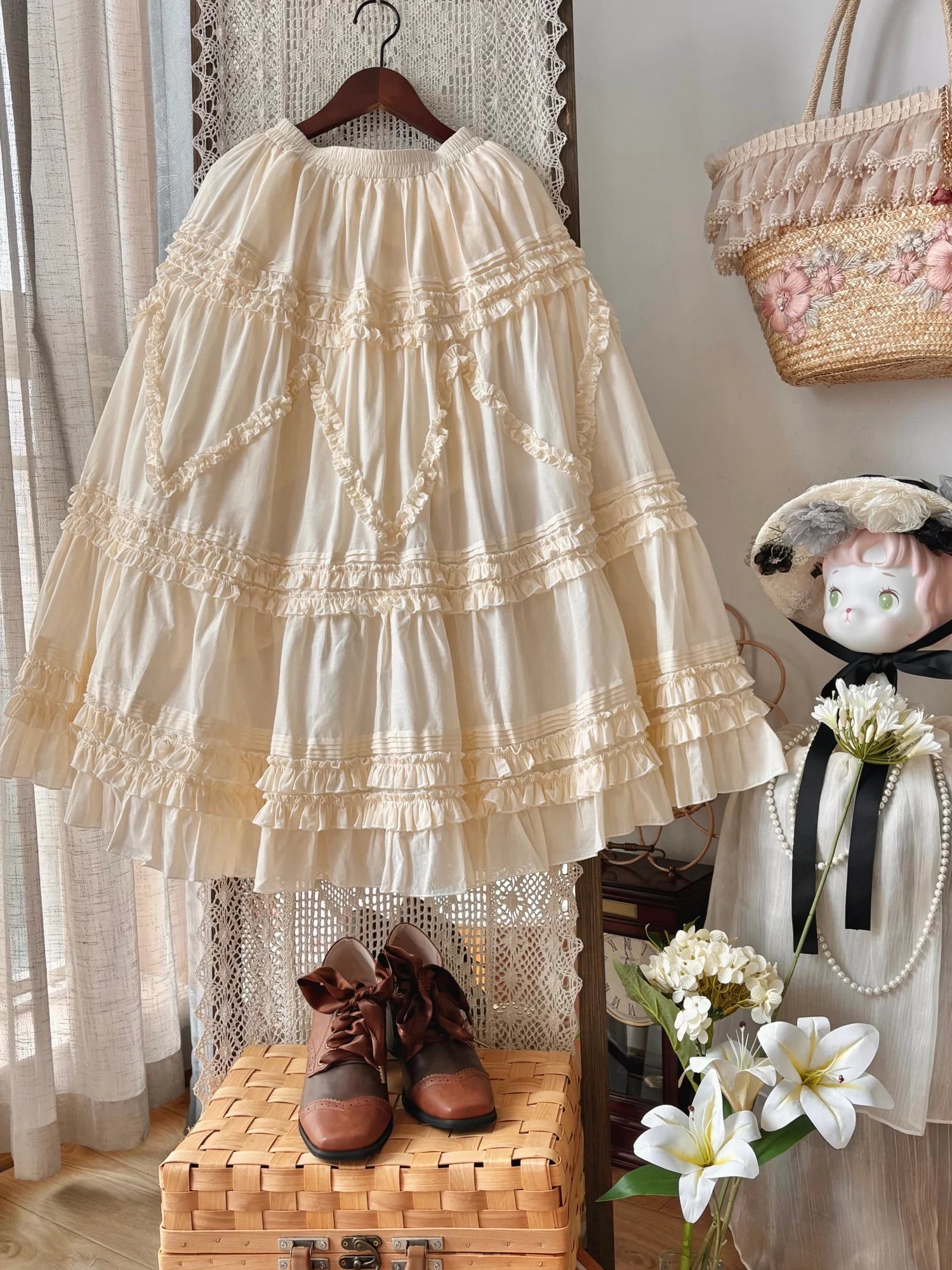 Country Lolita Underskirt, Cotton & Tiered Ruffles
