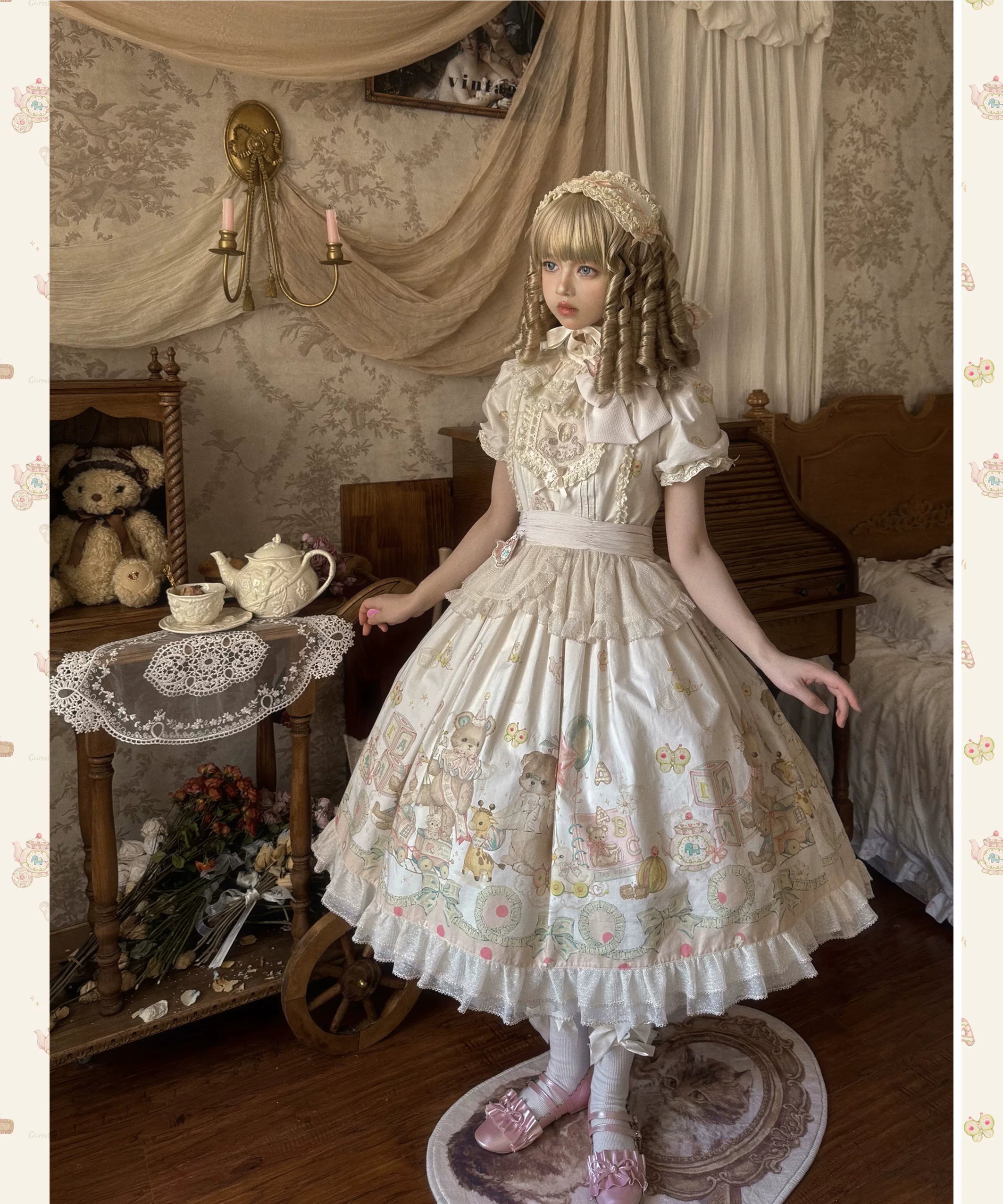 Toy Box - Doll-like Kawaii Lolita OP Dress, Toys Print 44494:812810