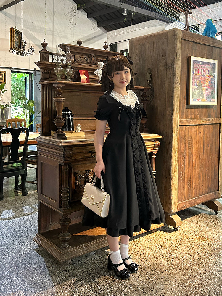 Sweet Wood - Long Vesion Elegant and Vintage Lolita OP S long version black