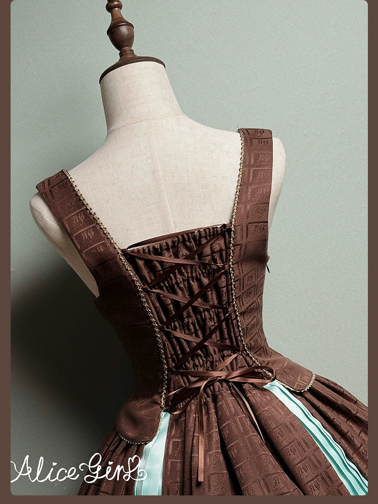 Alice Girl - Bear Chocolate Slab - Classic Lolita Slim Fit JSK & SK Dress 44309:804314